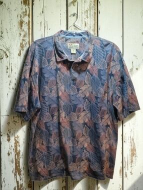 CRAZY SHIRTS Sz-XXL Men's HAWAIIAN POLO Blue And Coral Color